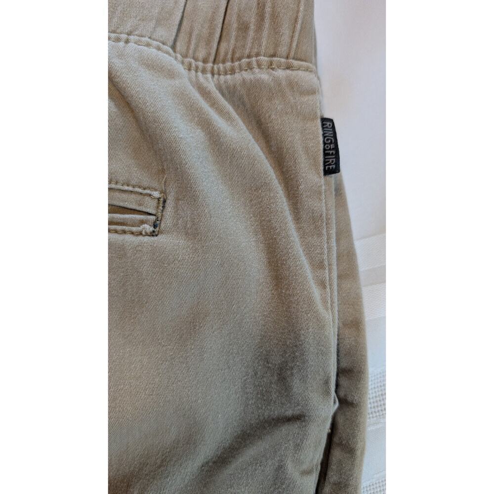 Ring Of Fire Tan Twill Moto Joggers Unisex Size XL Pull-on Trippin Graphic - Picture 9 of 9